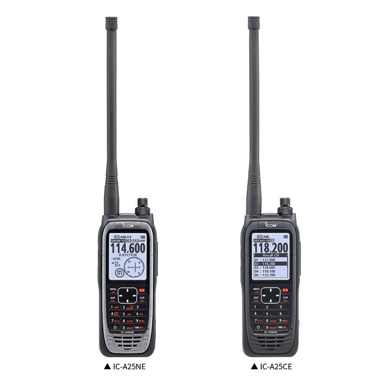 Icom IC-A25NE / IC-A25CE Aviation Radio | 6W VHF Airband Transceiver